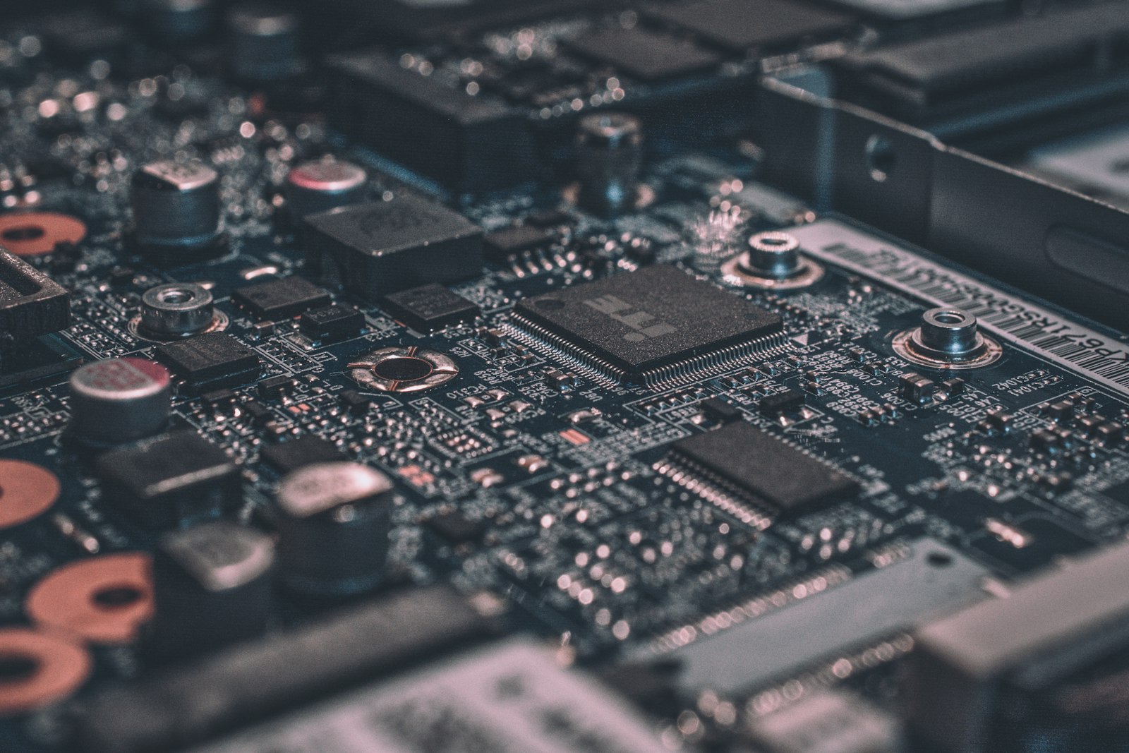 Macro view of a printed circuit board